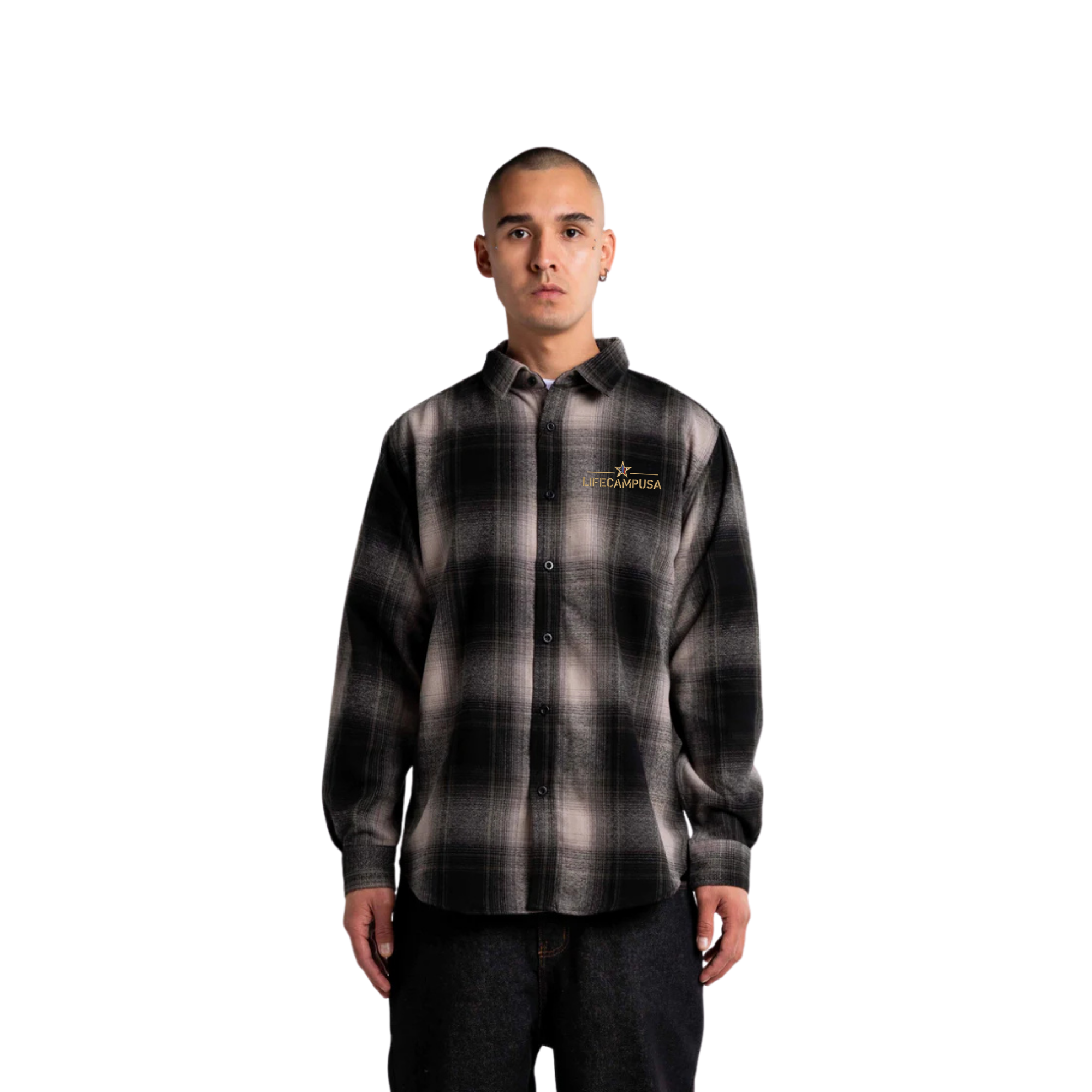 SHAKA WEAR UNISEX PLAID FLANNEL OVERSHIRT